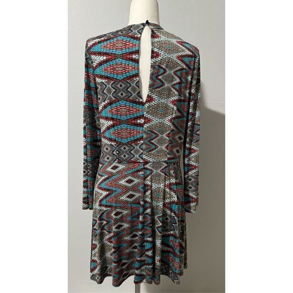 Misa Los Angelas snakeskin mosaic print long sleeve mini dress XL - Picture 5 of 7
